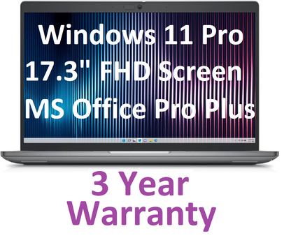 New HP 17.3" Fast Intel 3.1GHz Quad Core, 64GB RAM, 2TB SSD, UHD, Windows 11 Pro