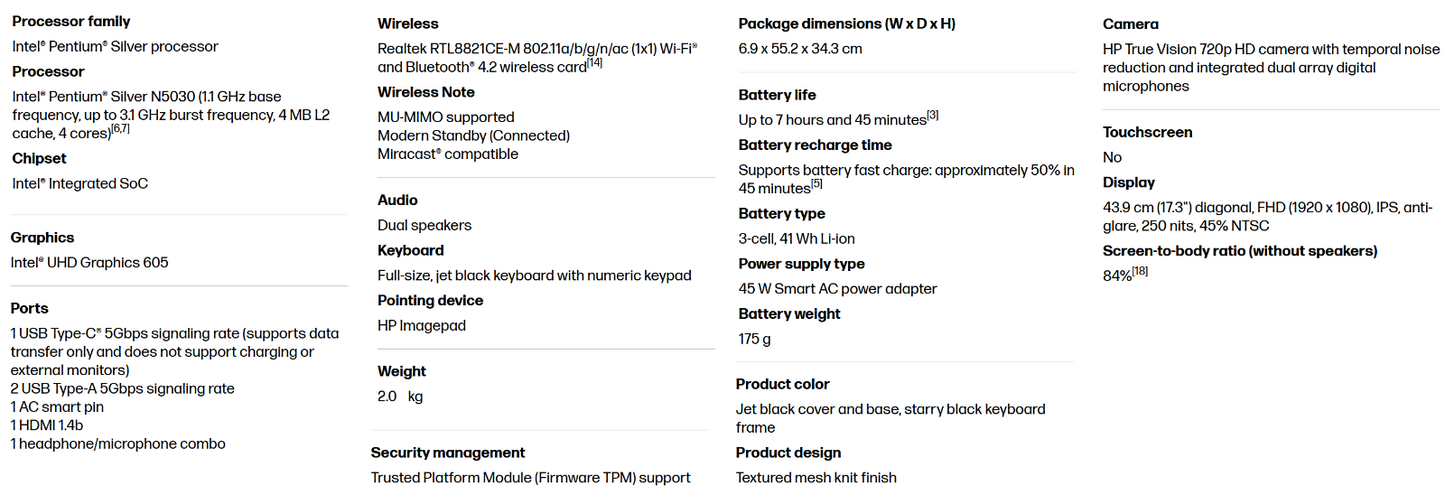 New HP 17.3" Fast Intel 3.1GHz Quad Core, 32GB RAM, 1TB SSD, UHD, Windows 11 Pro